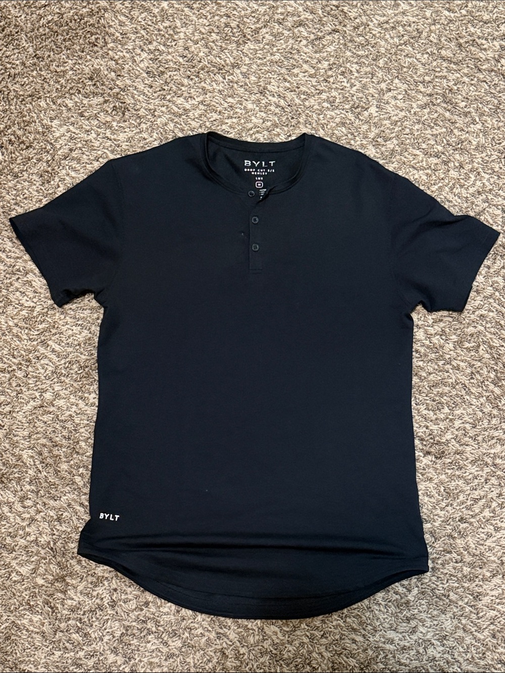 BYLY Black Henley Short Sleeve Shirt